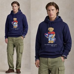 Polo Ralph Lauren Polo Bear Fleece Hoodie Navy Size 2XL Tall Surfer Bear